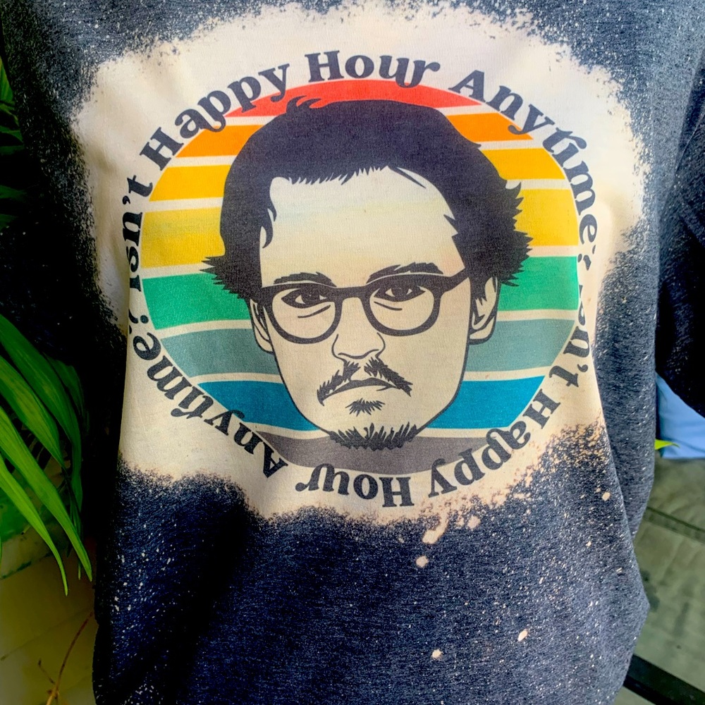 Isn’t it happy hour anytime bleached tshirt